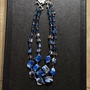 Elegant Blue Beaded Necklace